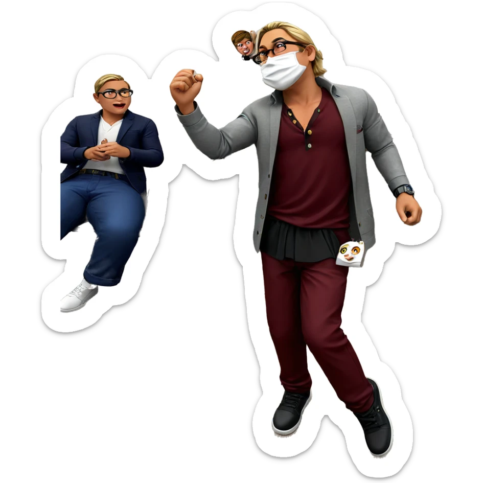 boys in stylish outfits sticker