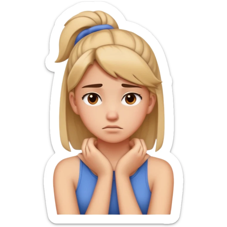 teenage girl looking annoyed hands crossed on neck sticker