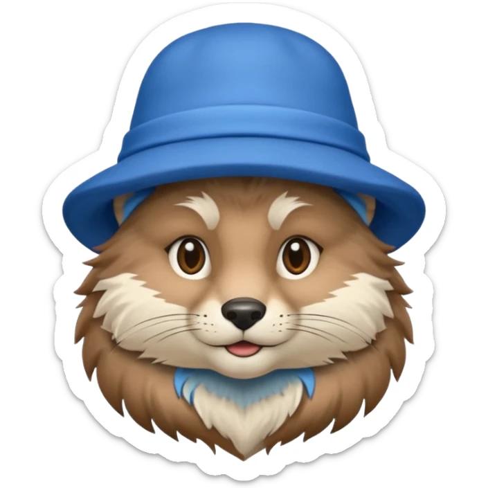 blue hat animal sticker