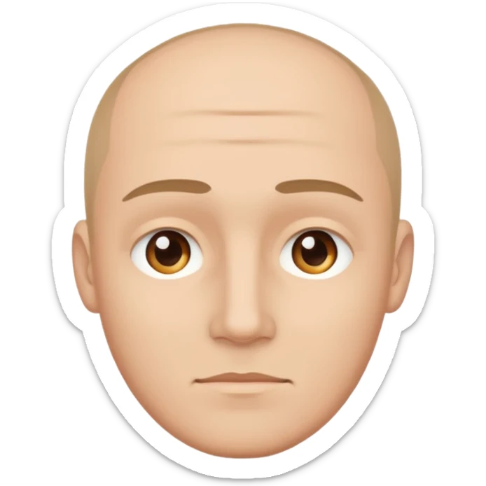 Create a clean emoji-style illustration of a man's face,
round head, simple shapes, flat colors,
keeping the facial features from the reference photo,
emoji style like Apple emojis, white background sticker