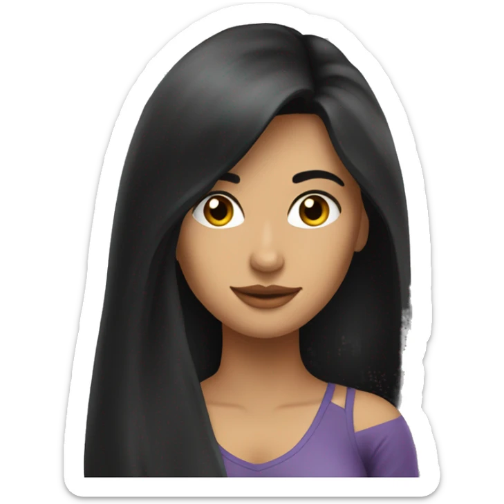 a hot girl with dark long hair. she is latina. she is fit sticker