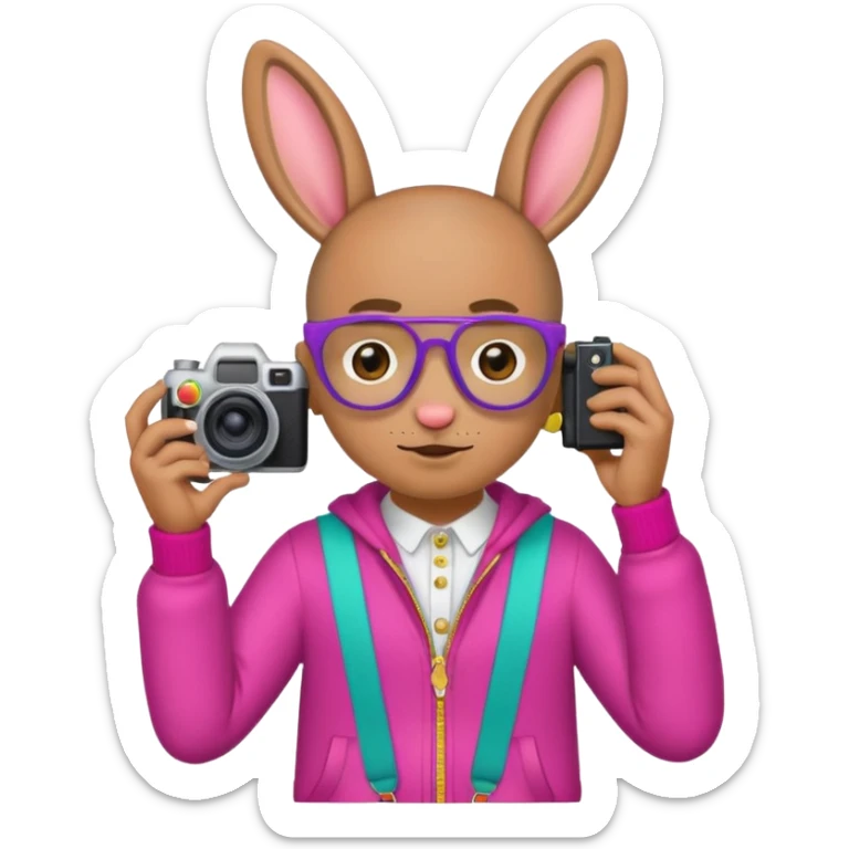 Necesito 5 emojis de Bad bunny con temática de su álbum debí tirar mas fotos, sticker