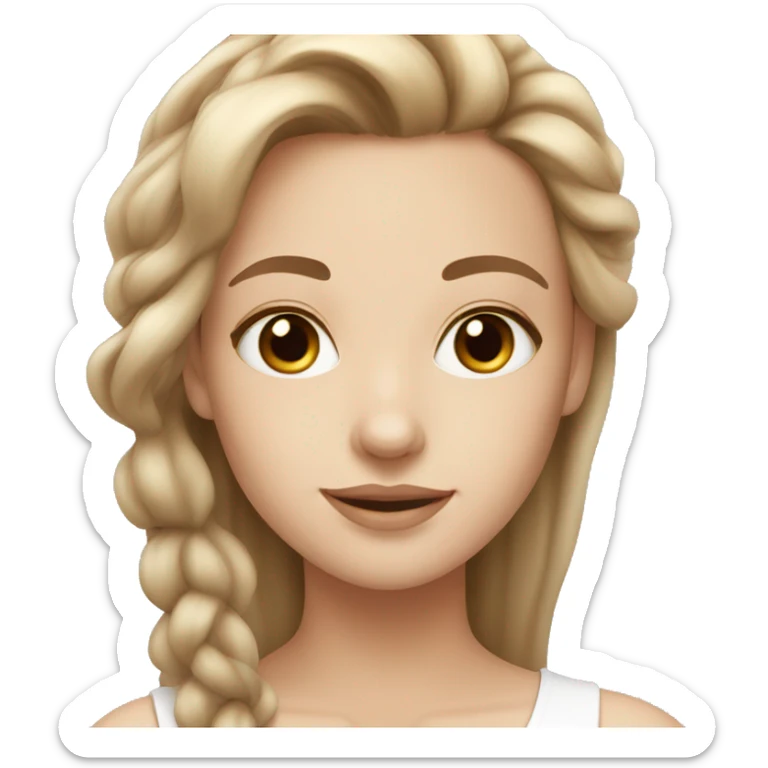 White beautiful girl with light brown hair skin care sticker