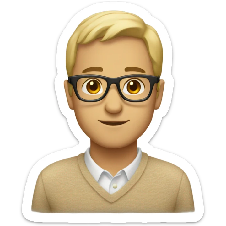 Beige glasses sticker