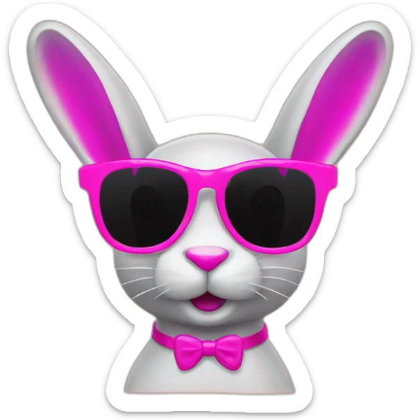 neon bunny sunglasses sticker