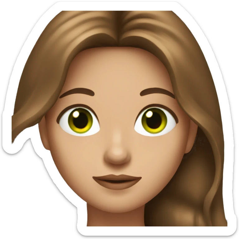 Woman with Long Brown hair and Green eyes  sticker
