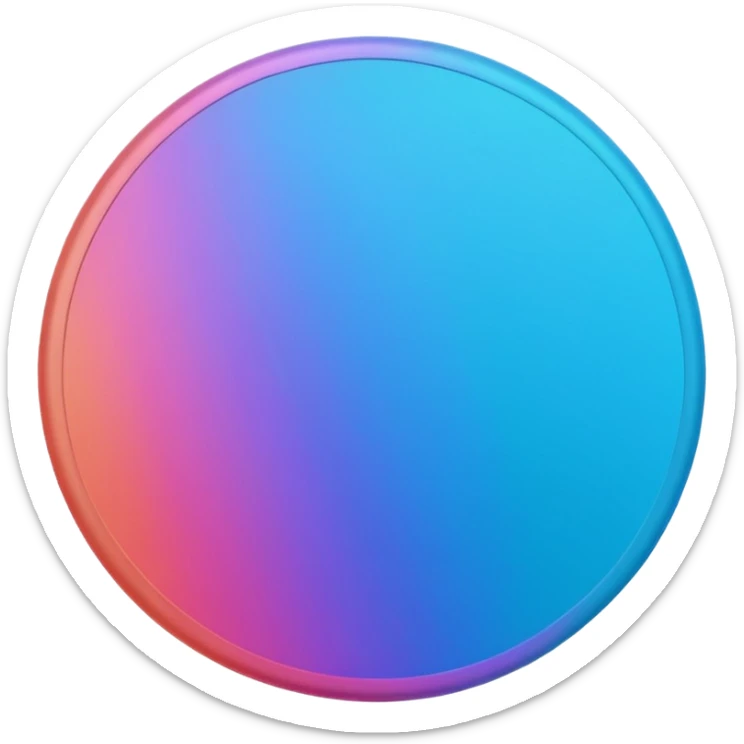 
coin color in in gradient of turquoise, blue, pink, purple, and coral metal texture
Rotate coin 90 degree  3d effect sticker