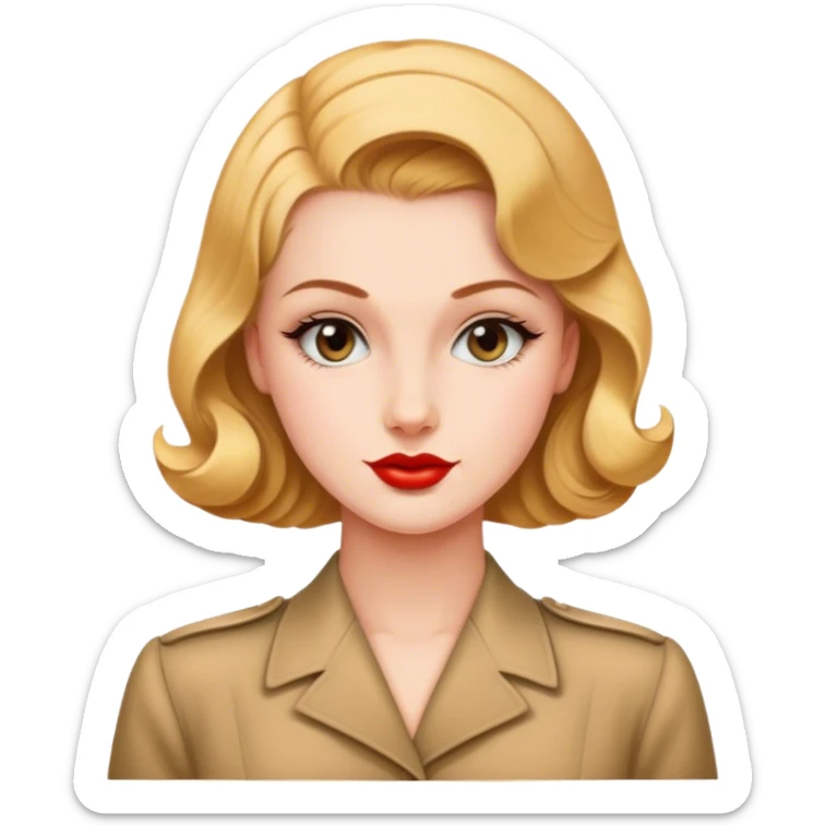 Beautiful woman in 1940’s woman fashion look sticker