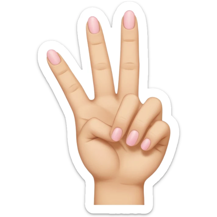 Hand with only the middle finger, the thumb, and the pinky sticking out. The ring and index fingers are down sticker