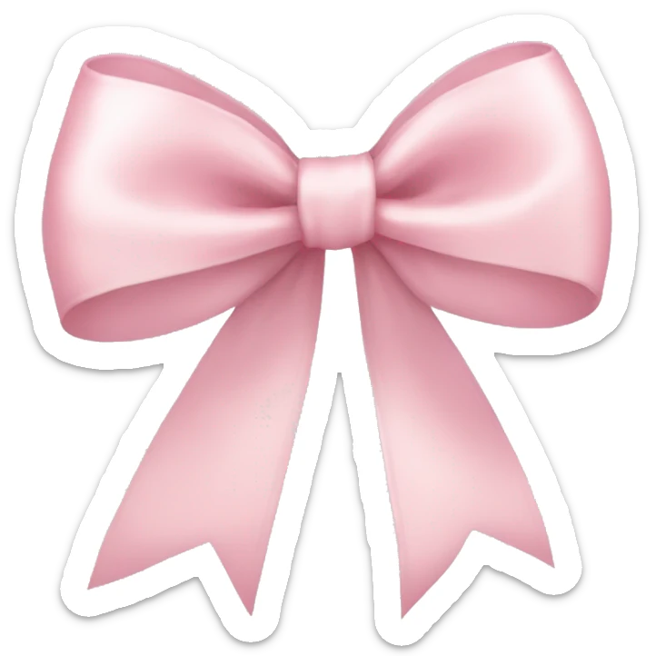 light pink ribbon bow sticker