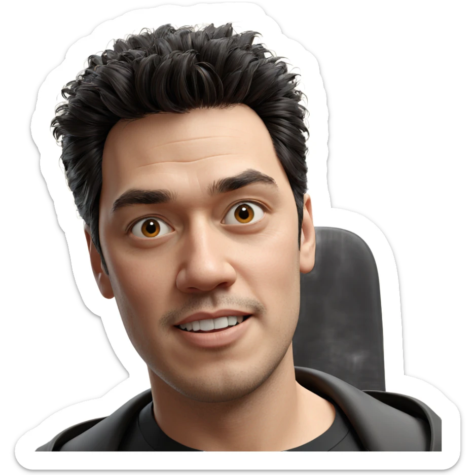 portrait of a stylish male sticker