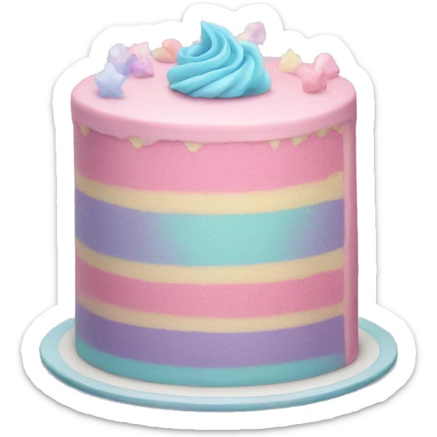 Magic pastel cake sticker