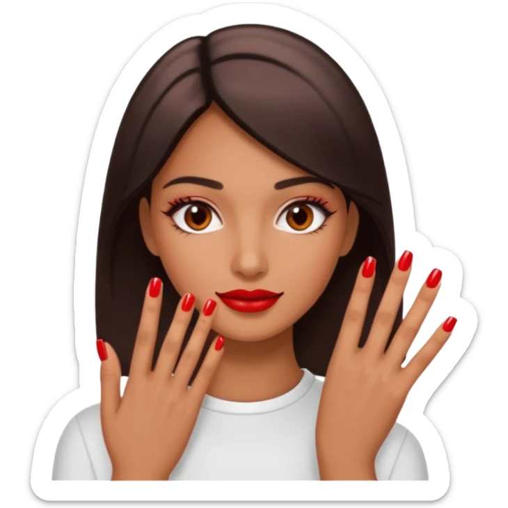 A normal human emoji with nails💅 this emoji but without the nail polish, a female with polished nails 💅  sticker