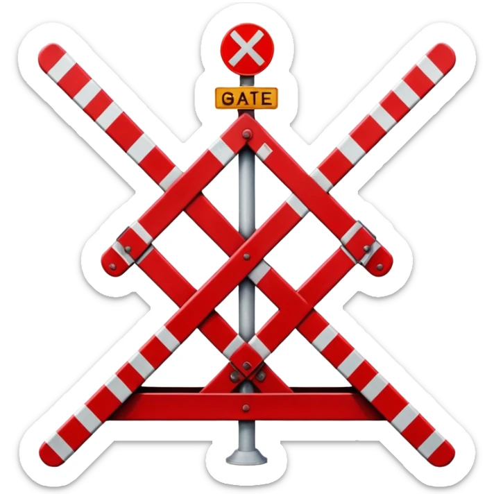 Railway crossing door sticker
