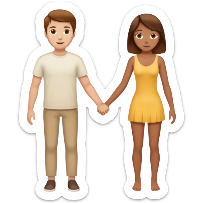 white guy with brown hair loves his girlfriend so much who is tan and has brown hair sticker