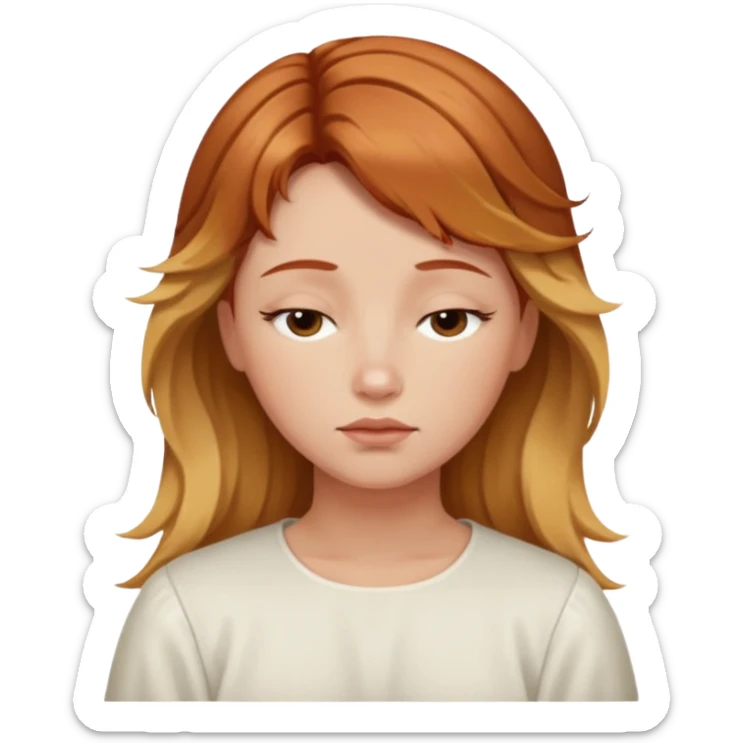 Sleepy angel with auburn hair the blonde balayage sticker