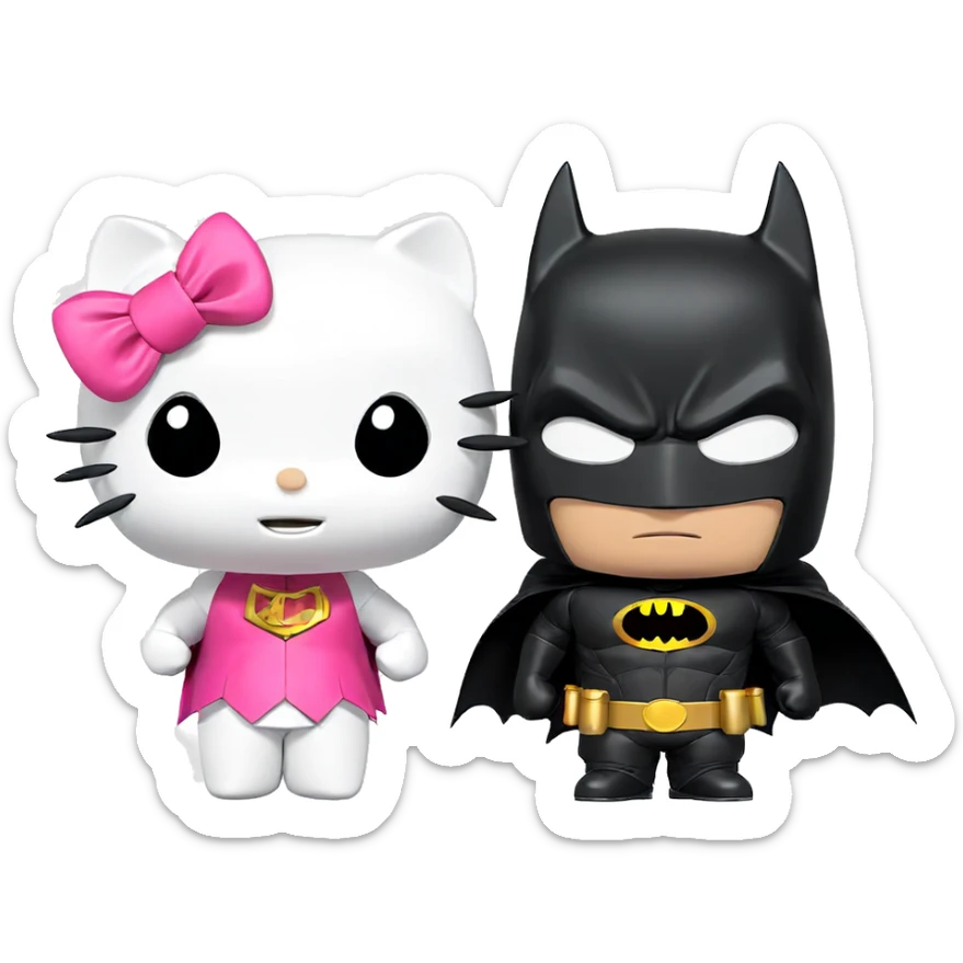 cute chibi superhero in costume sticker