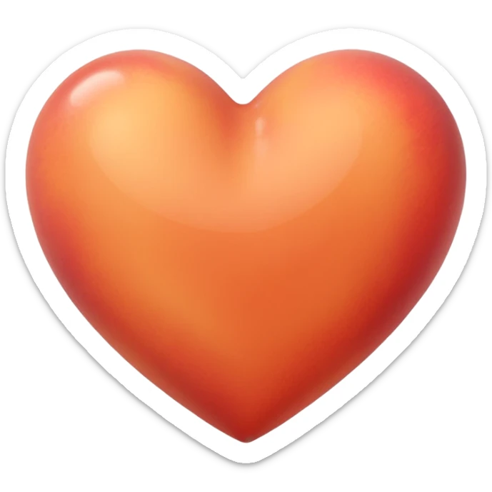 make an image of a peach colored heart emoji  that looks like an iPhone emoji. sticker