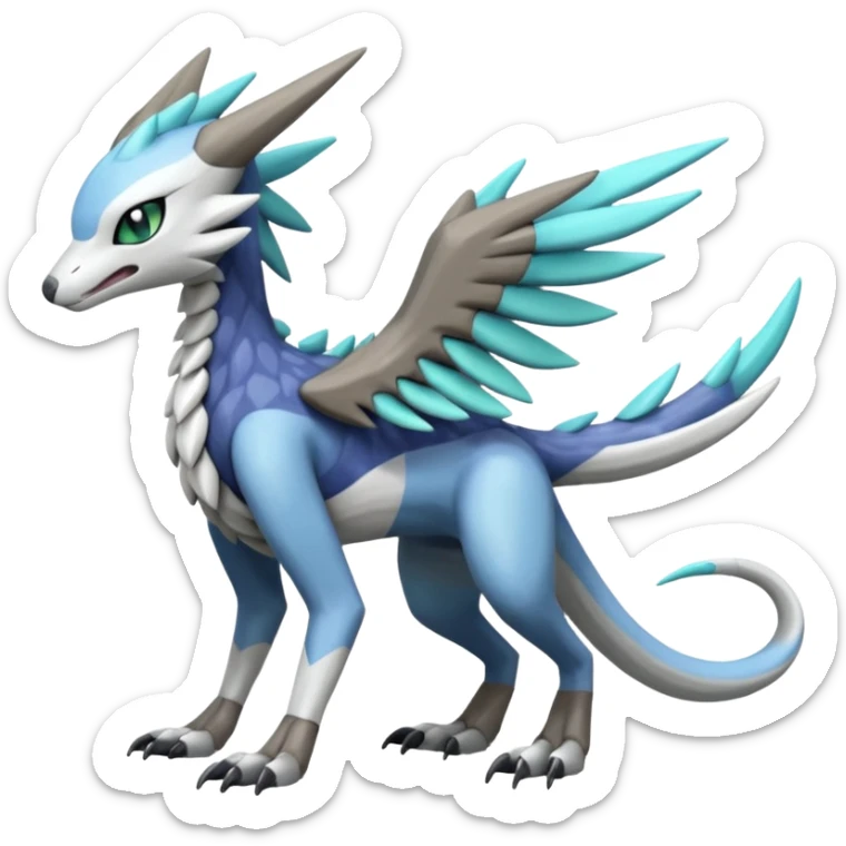 Meloetta-Sergal-Trico-Palkia-Dialga-hybrid-fusion-Fakémon-creature, full body sticker