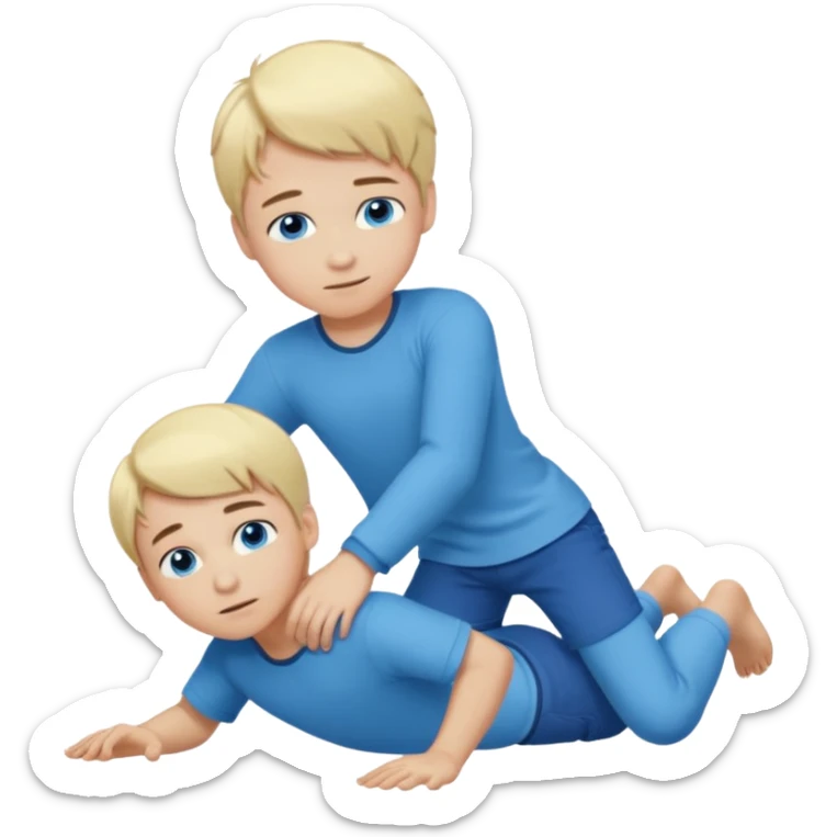 full body boy blue eyes blonde hair crawling hug other full body boy blue eyes blonde hair sticker