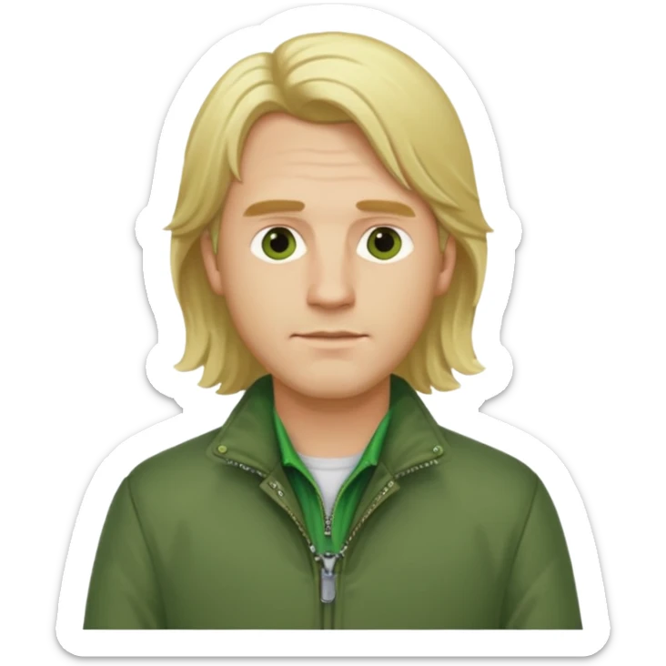 james sunderland silent hill 2 a man with blonde long  hair and green jacket sticker