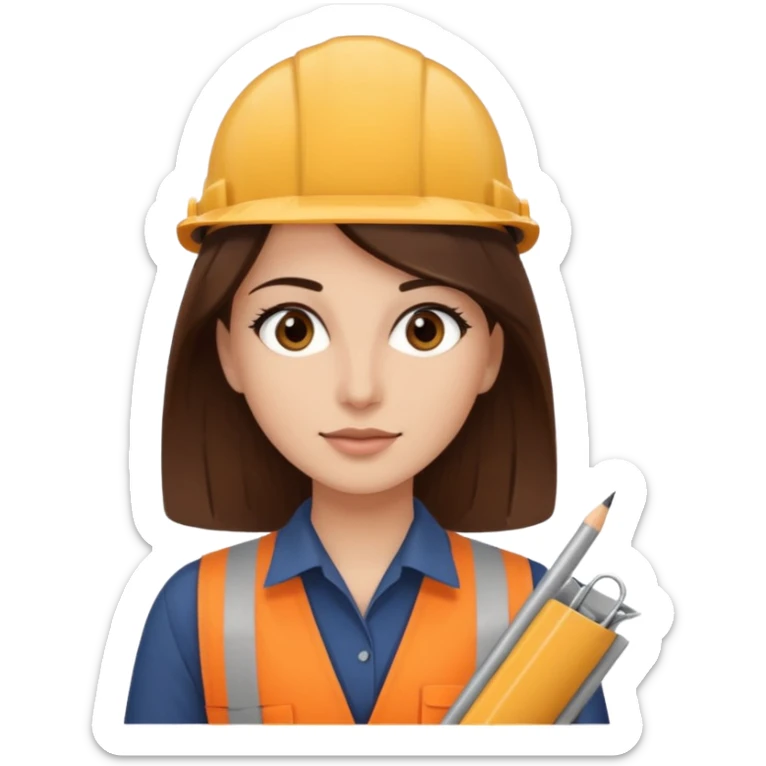 Arquitecta ojos marrones oscuros pestañas pelo marron por los hombros sticker