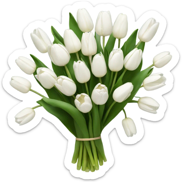 white tulip bouquet  sticker