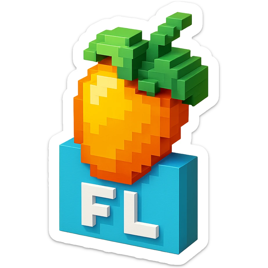 FL Studio logo, voxel style sticker