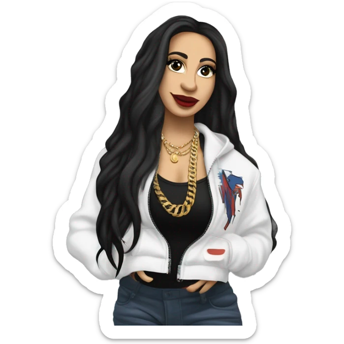 Villana Santiago Pacheco, known professionally as Villano Antillano, is a Puerto Rican rapper, singer and songwriter. She gained recognition in 2022 with the release of "Bzrp Music Sessions, Vol. 51" alongside producer. caucasian dark long hair sticker