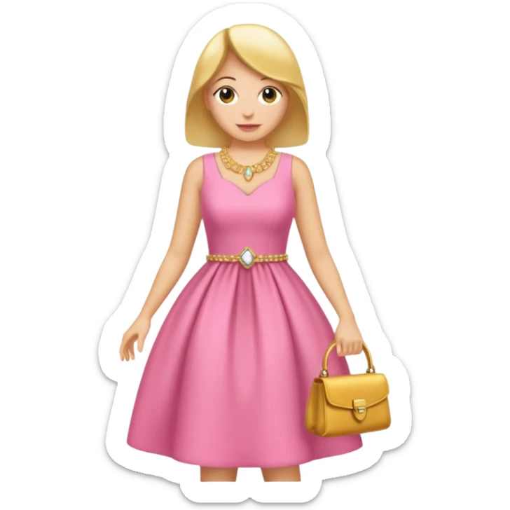 eine birne in einem pinken kleid soll aussehen wie eine reiche frau aber als birne  sticker