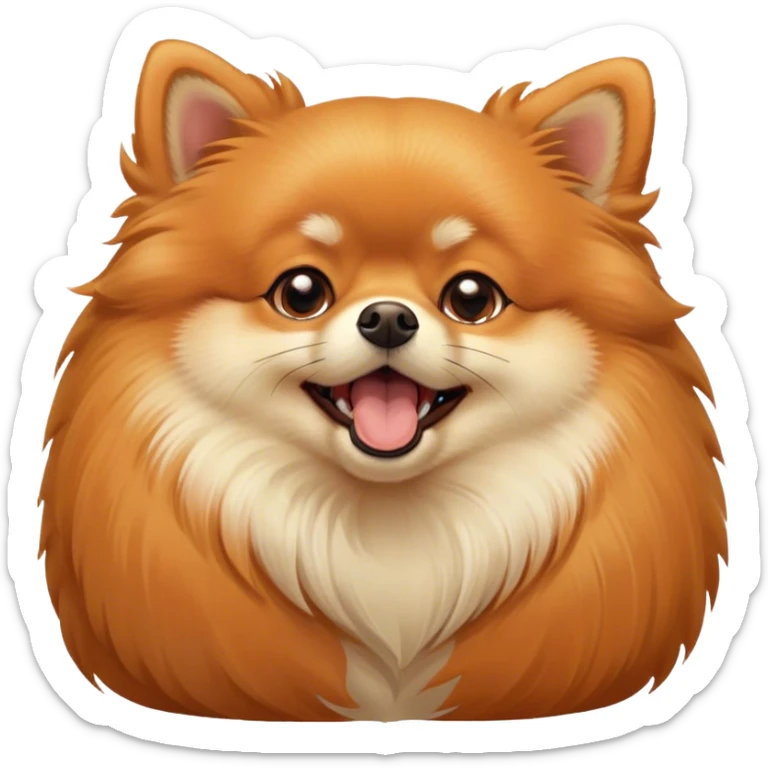 Cinematic Cute Yawning Orange Pomeranian Portrait Emoji, Head tilted slightly with a dramatic, wide-open yawn, showcasing a soft, fluffy orange Fur with a subtle shimmer, floppy ears slightly drooping, round brown eyes barely open in drowsy contentment, Simplified yet irresistibly adorable features, highly detailed, glowing with a soft, cozy glow, high shine, relaxed yet expressive, stylized with a touch of whimsy, bright and endearing, soft glowing outline, capturing the essence of a sleepy yet affectionate companion, so drowsy it feels like it could stretch right out of the screen and curl up for a nap! sticker