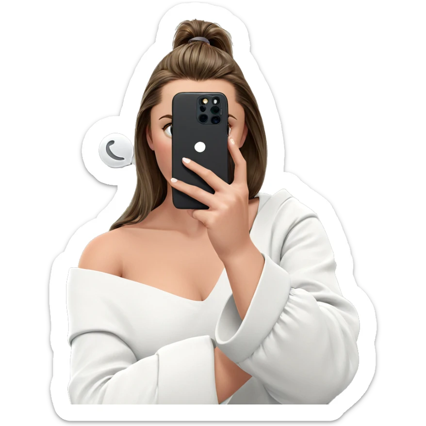 selfie of girl by mirror sticker