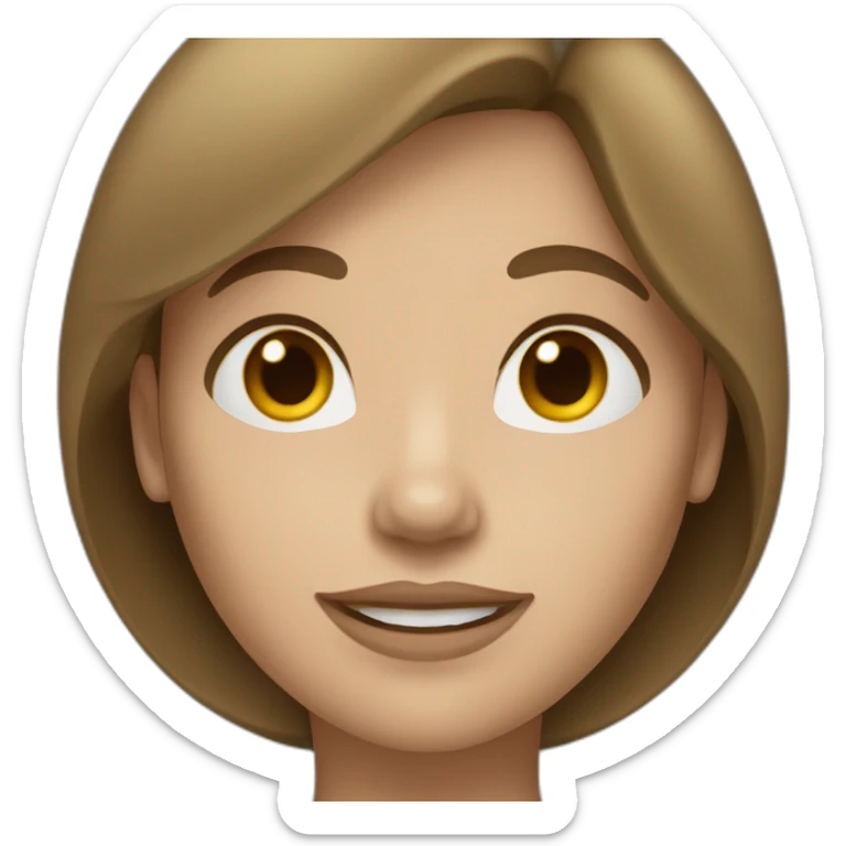 Brown-haired woman with a trumpet nose and freckles and beige skin tone sticker