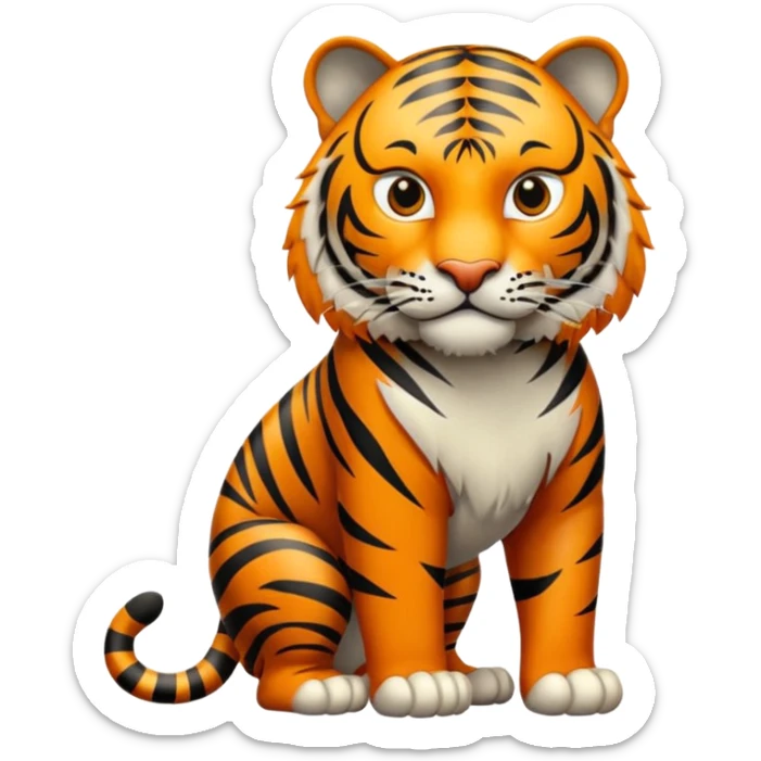 Tigre adulto feroz con la cara mas real no de caricatiraen la cima  sticker