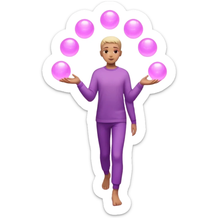 
A small figure walks across a glowing bridge, holding soft pink and purple orbs in each hand—symbolizing compassion and forgiveness. A gentle heart aura trails behind them, showing healing in motion. sticker