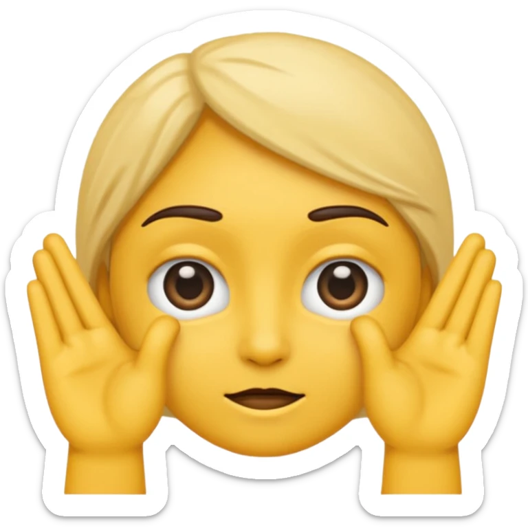 an emoji that with their hands make a gesture of my eyes are on you sticker
