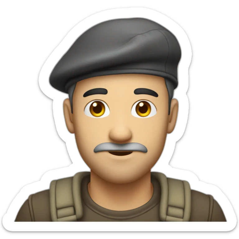 homme avec un beret sans barbe blanc bien habiller facon pickies blinder sticker