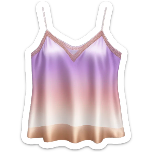 Realistic Isolated purple to rose gold ombre silk camisole.  sticker