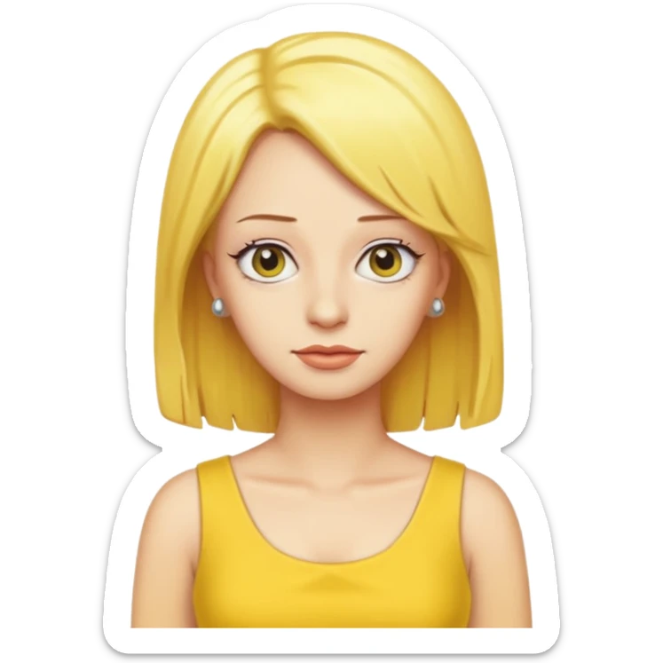 Simpson women with yellow hair and yellow dress sticker