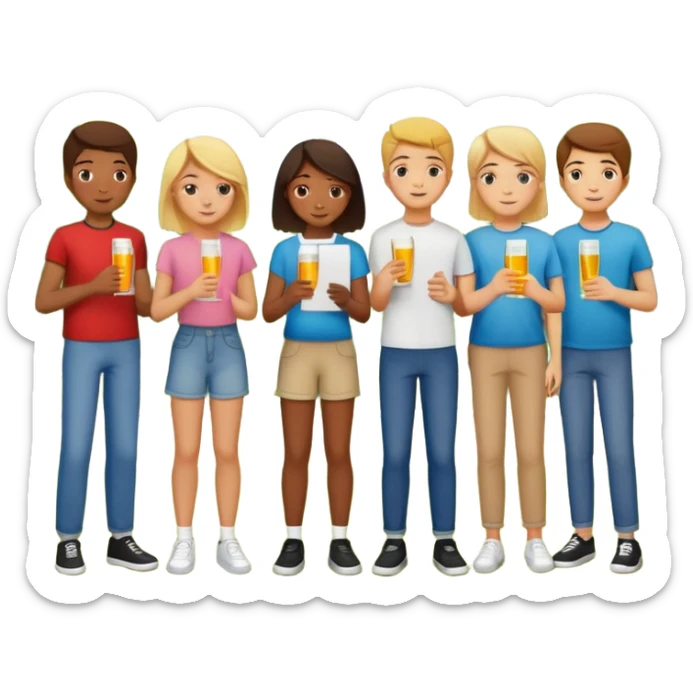 imagen sobre prevención del alcohol en adolescentes de 16 años, pero que se vea mas didactico en un parque o asi sticker