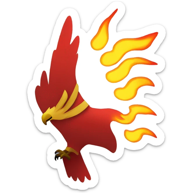 Give me a flag have red color with yellow falcon and the Falcon head is a flame sticker