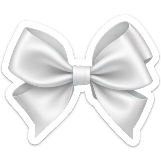 white satin bow sticker