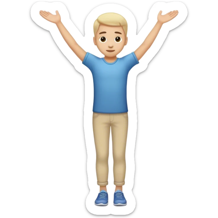 Create an emoji of a person walking on tiptoes, trying not to get caught. They should have a sneaky posture, arms slightly raised for balance, and a focused or mischievous expression sticker