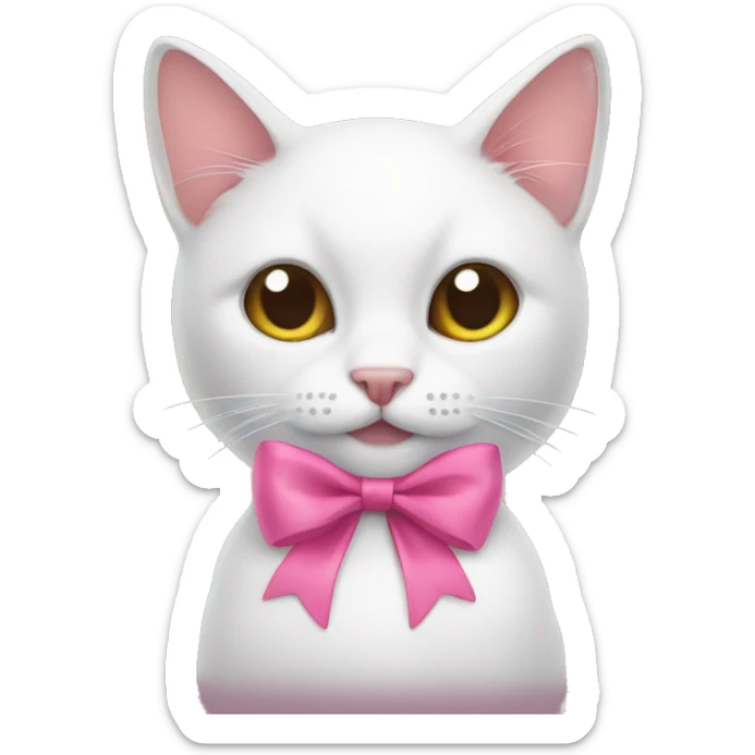 Cat with pink bow sticker