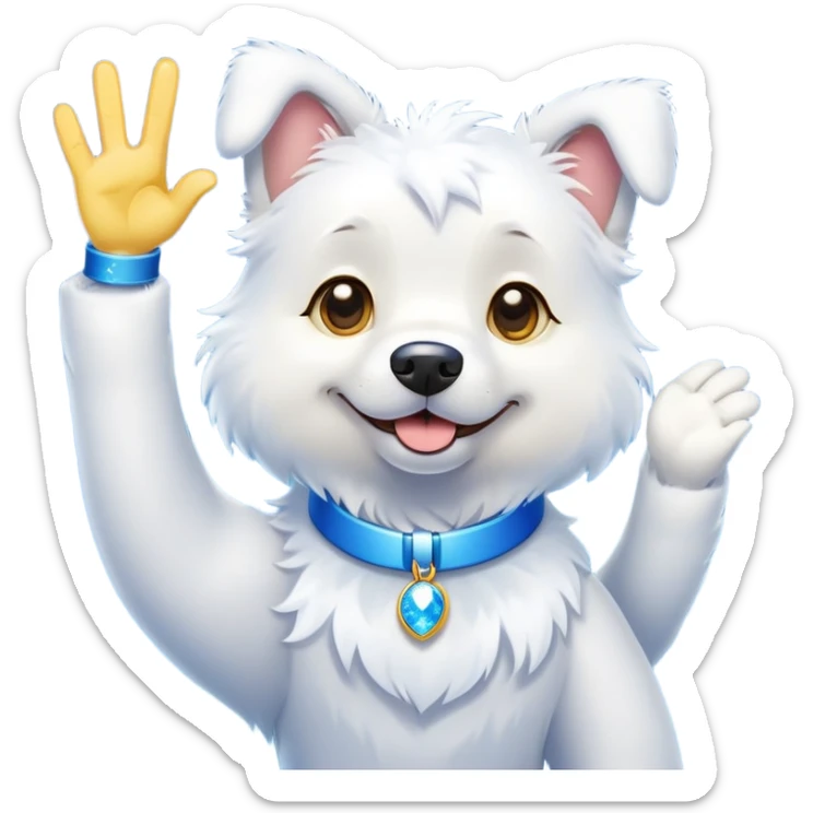 A proud cartoon dog giving a perfect OK hand gesture with sparkles all around sticker