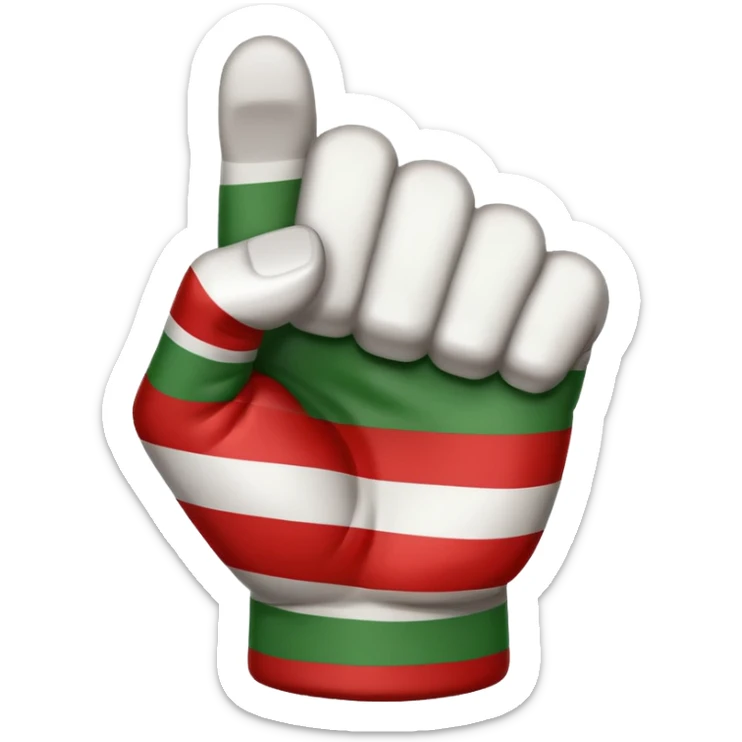 This fist emoji ✊ but instead of yellow it’s the three Italian flag colors. Don’t change anything about the fist shape or shading, just the 3 colors striped  sticker