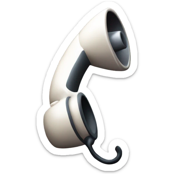 An emoji of a phone receiver, tilted as if making or receiving a call, symbolizing a phone conversation or communication sticker