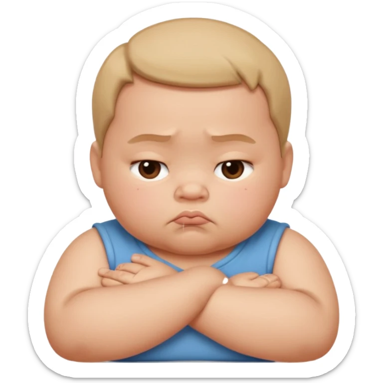  🥺 Pero con manitas y cruzadas como un bebé diciendo porfis y sacando su trompita sticker