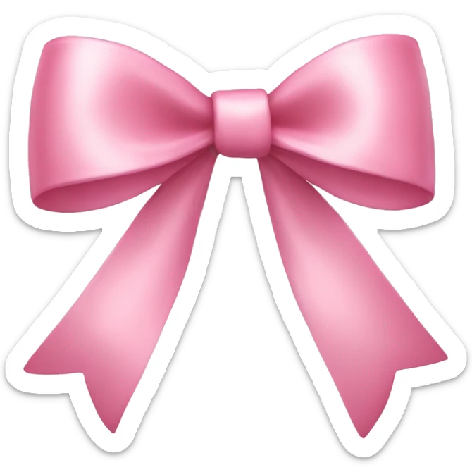 light pink ribbon bow sticker