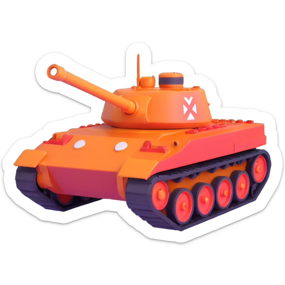 an ace tank inspired by World of Tanks PC, heroic and victorious vibe sticker